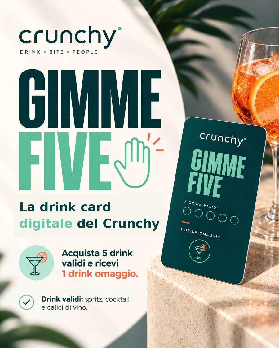 Gimme Five, la drink card digitale del Crunchy